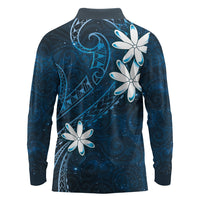 Tahiti Matarii Long Sleeve Polo Shirt Tahitian Spring Blue Galaxy LT05 - Polynesian Pride
