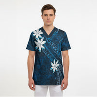 Tahiti Matarii Scrub Top Tahitian Spring Blue Galaxy LT05 - Polynesian Pride