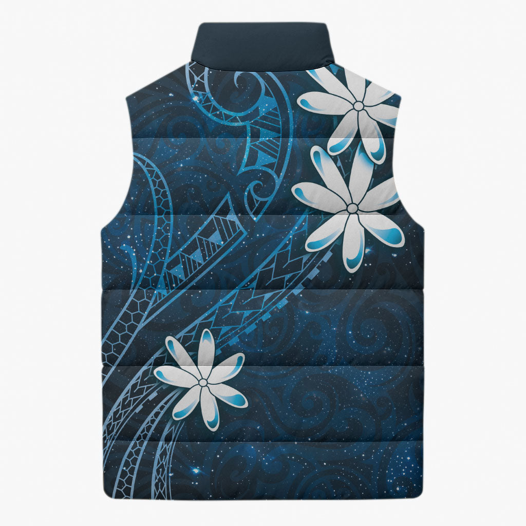 Tahiti Matarii Sleeveless Puffer Jacket Tahitian Spring Blue Galaxy LT05 - Polynesian Pride