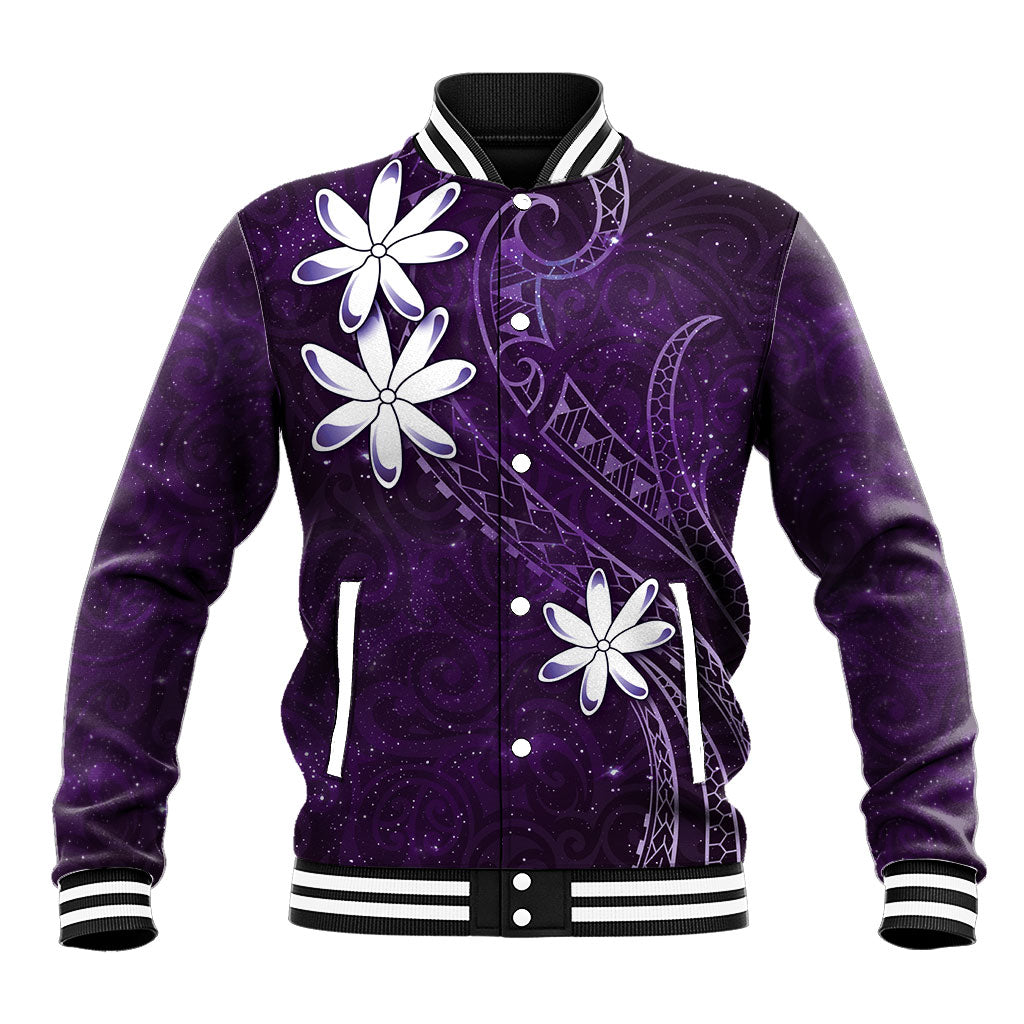 Tahiti Matarii Baseball Jacket Tahitian Spring Purple Galaxy LT05 Unisex Purple - Polynesian Pride