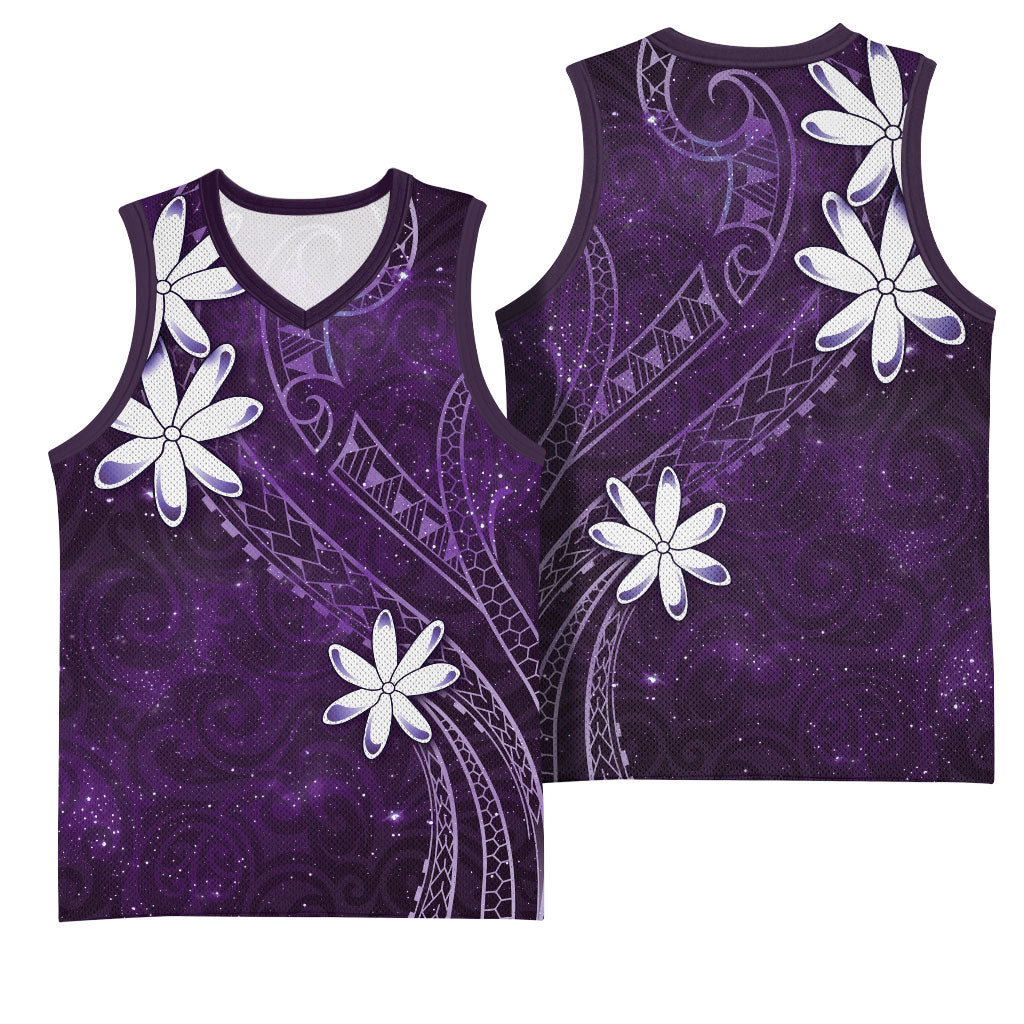 Tahiti Matarii Basketball Jersey Tahitian Spring Purple Galaxy LT05 - Polynesian Pride