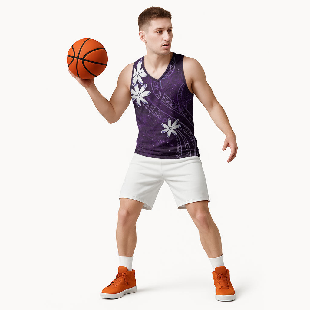 Tahiti Matarii Basketball Jersey Tahitian Spring Purple Galaxy LT05 - Polynesian Pride