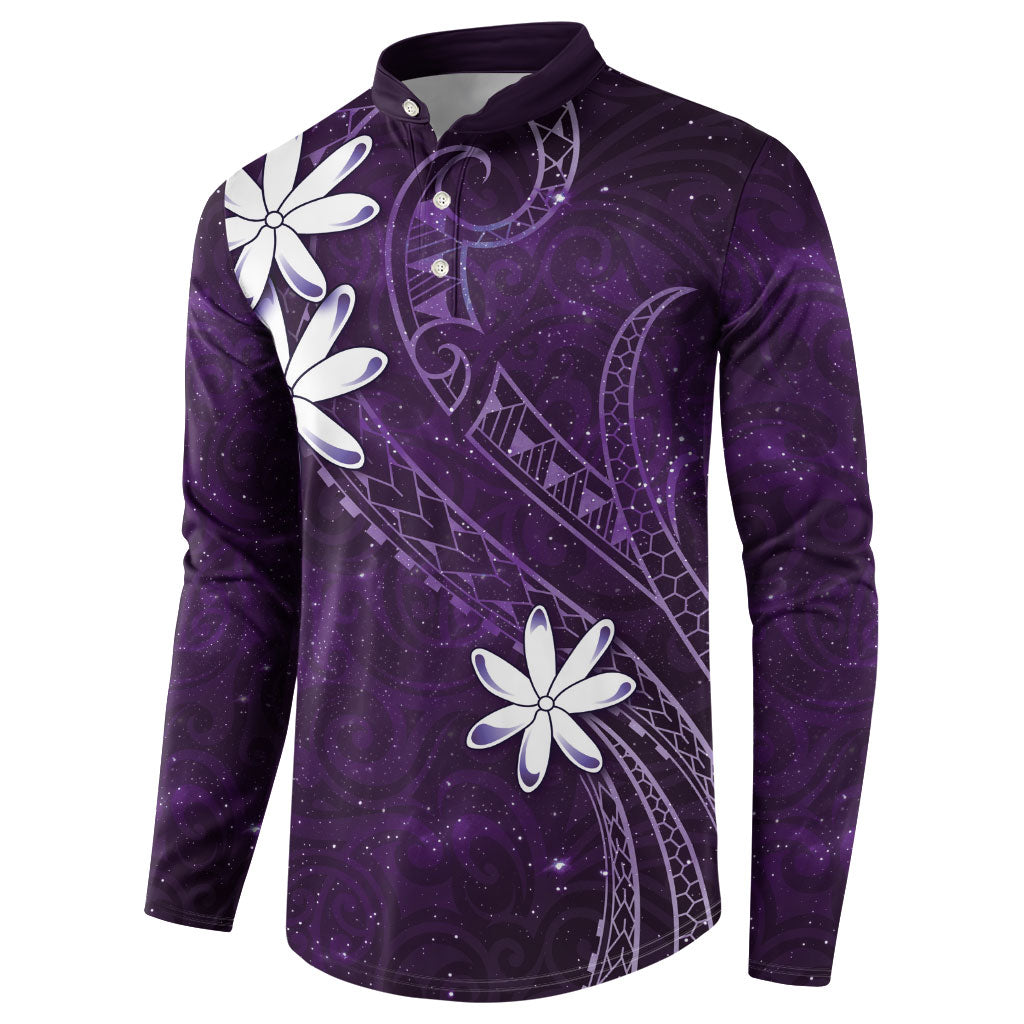 Tahiti Matarii Button Sweatshirt Tahitian Spring Purple Galaxy LT05 - Polynesian Pride