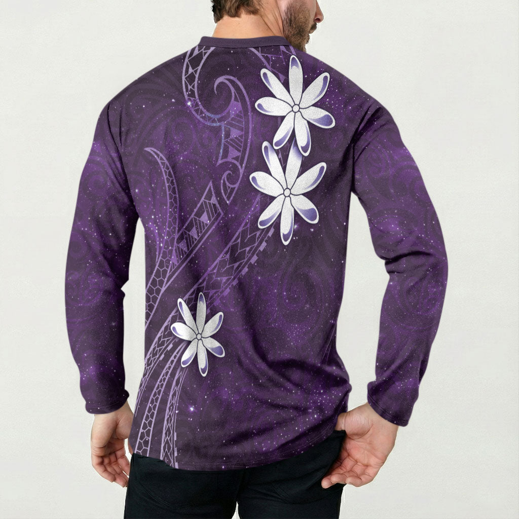 Tahiti Matarii Button Sweatshirt Tahitian Spring Purple Galaxy LT05 - Polynesian Pride