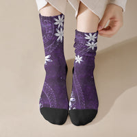 Tahiti Matarii Crew Socks Tahitian Spring Purple Galaxy LT05 Crew Socks Purple - Polynesian Pride