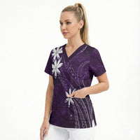 Tahiti Matarii Scrub Top Tahitian Spring Purple Galaxy LT05 - Polynesian Pride