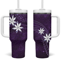Tahiti Matarii Tumbler With Handle Tahitian Spring Purple Galaxy LT05 One Size: 40 oz Purple - Polynesian Pride