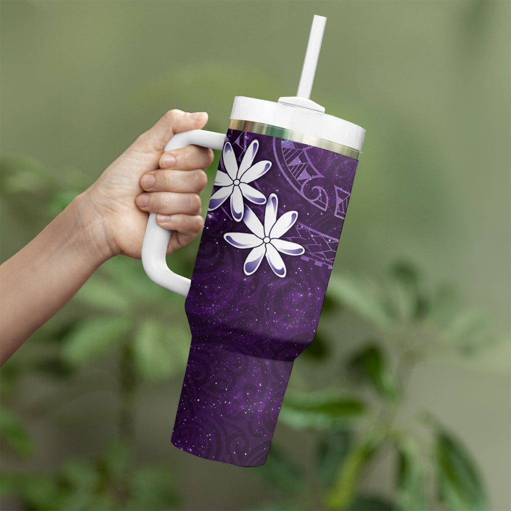 Tahiti Matarii Tumbler With Handle Tahitian Spring Purple Galaxy LT05 - Polynesian Pride