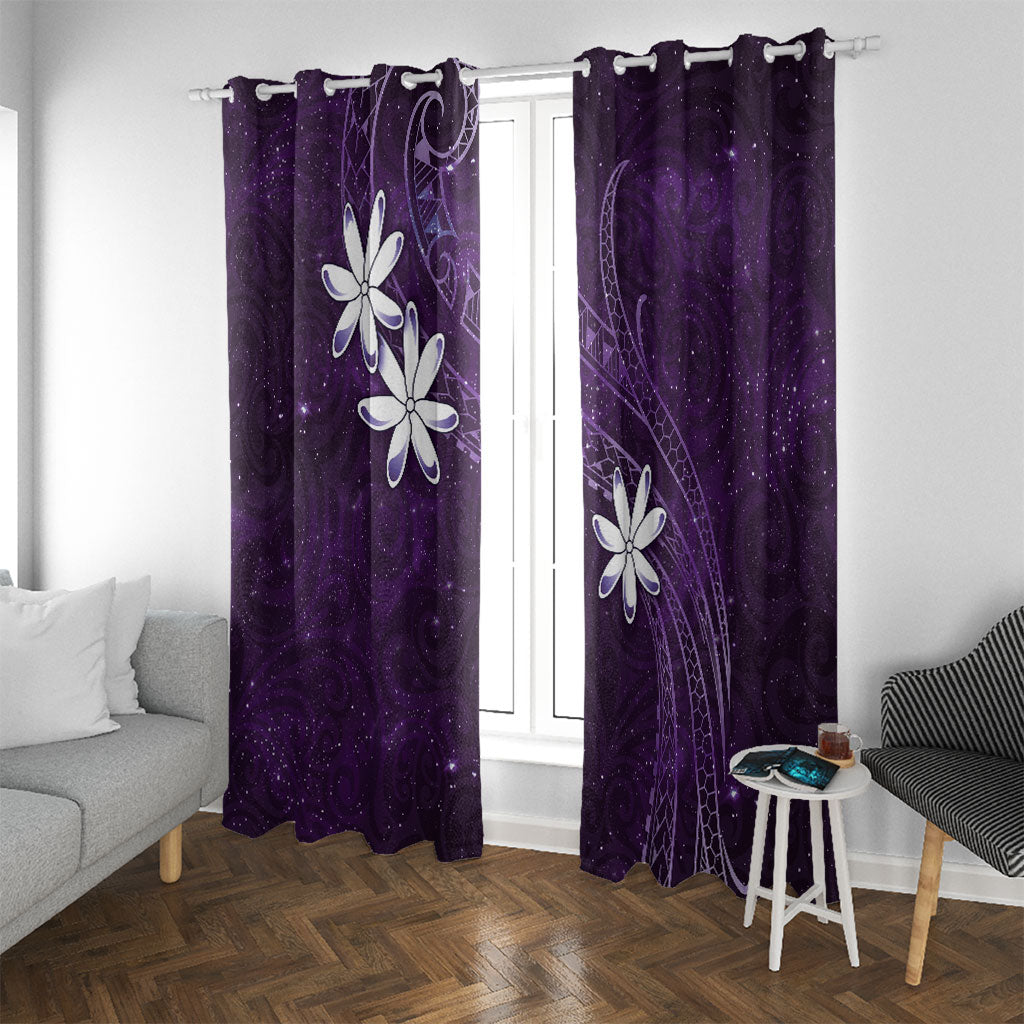 Tahiti Matarii Window Curtain Tahitian Spring Purple Galaxy LT05 With Grommets Purple - Polynesian Pride