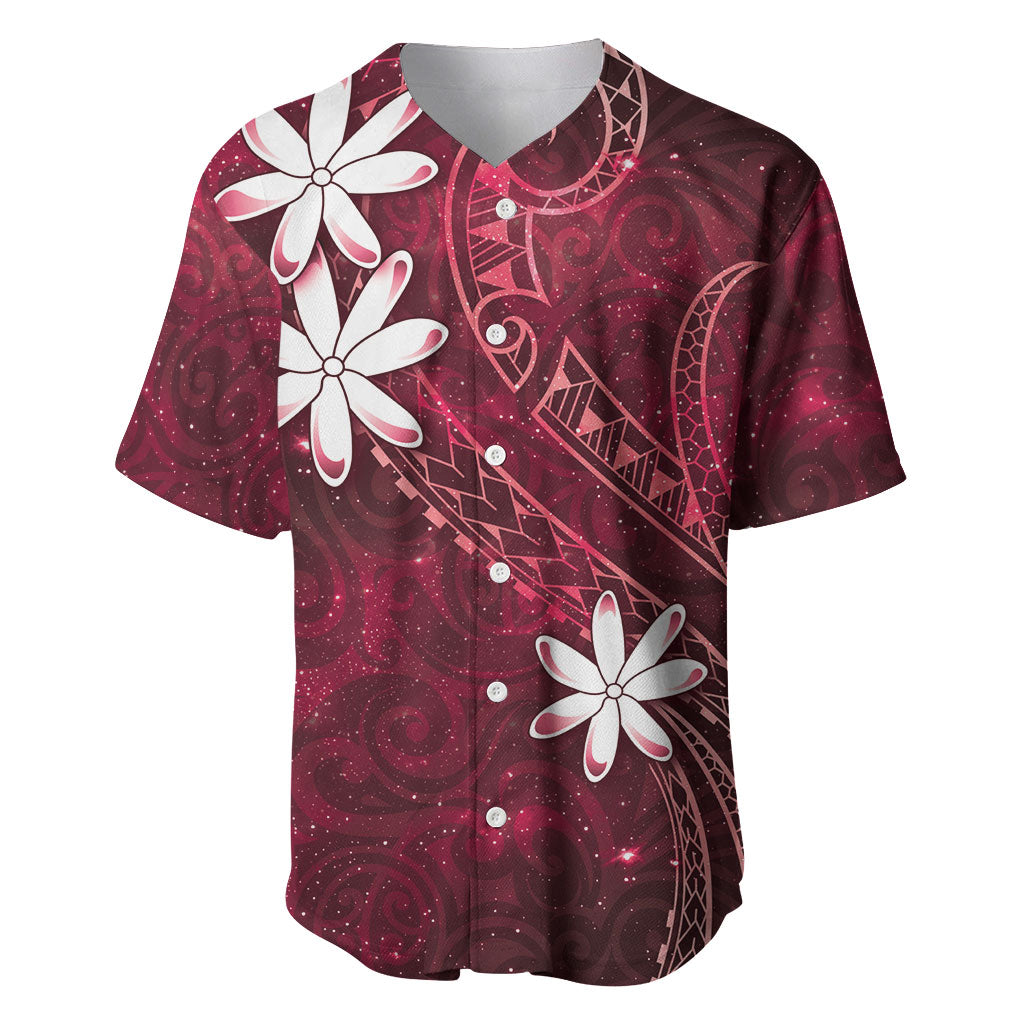 Tahiti Matarii Baseball Jersey Tahitian Spring Red Galaxy LT05 Red - Polynesian Pride