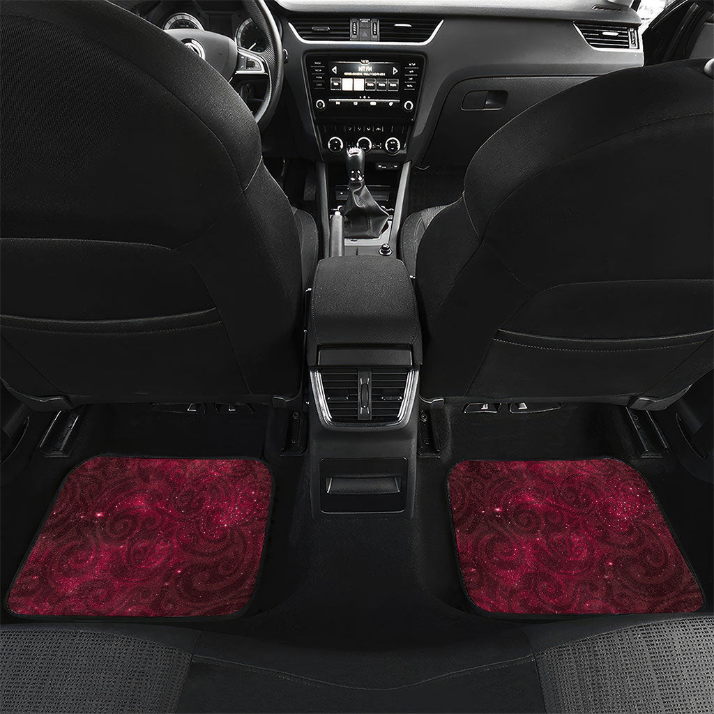 Tahiti Matarii Car Mats Tahitian Spring Red Galaxy LT05 Set 2pcs - Back Red - Polynesian Pride