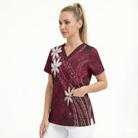 Tahiti Matarii Scrub Top Tahitian Spring Red Galaxy LT05 - Polynesian Pride