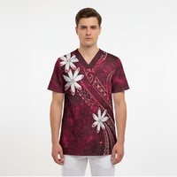 Tahiti Matarii Scrub Top Tahitian Spring Red Galaxy LT05 - Polynesian Pride