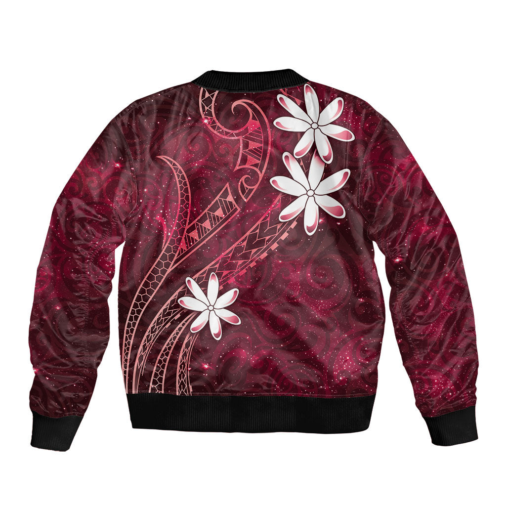 Tahiti Matarii Sleeve Zip Bomber Jacket Tahitian Spring Red Galaxy LT05 - Polynesian Pride