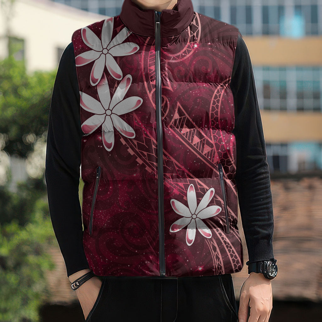 Tahiti Matarii Sleeveless Puffer Jacket Tahitian Spring Red Galaxy LT05 - Polynesian Pride