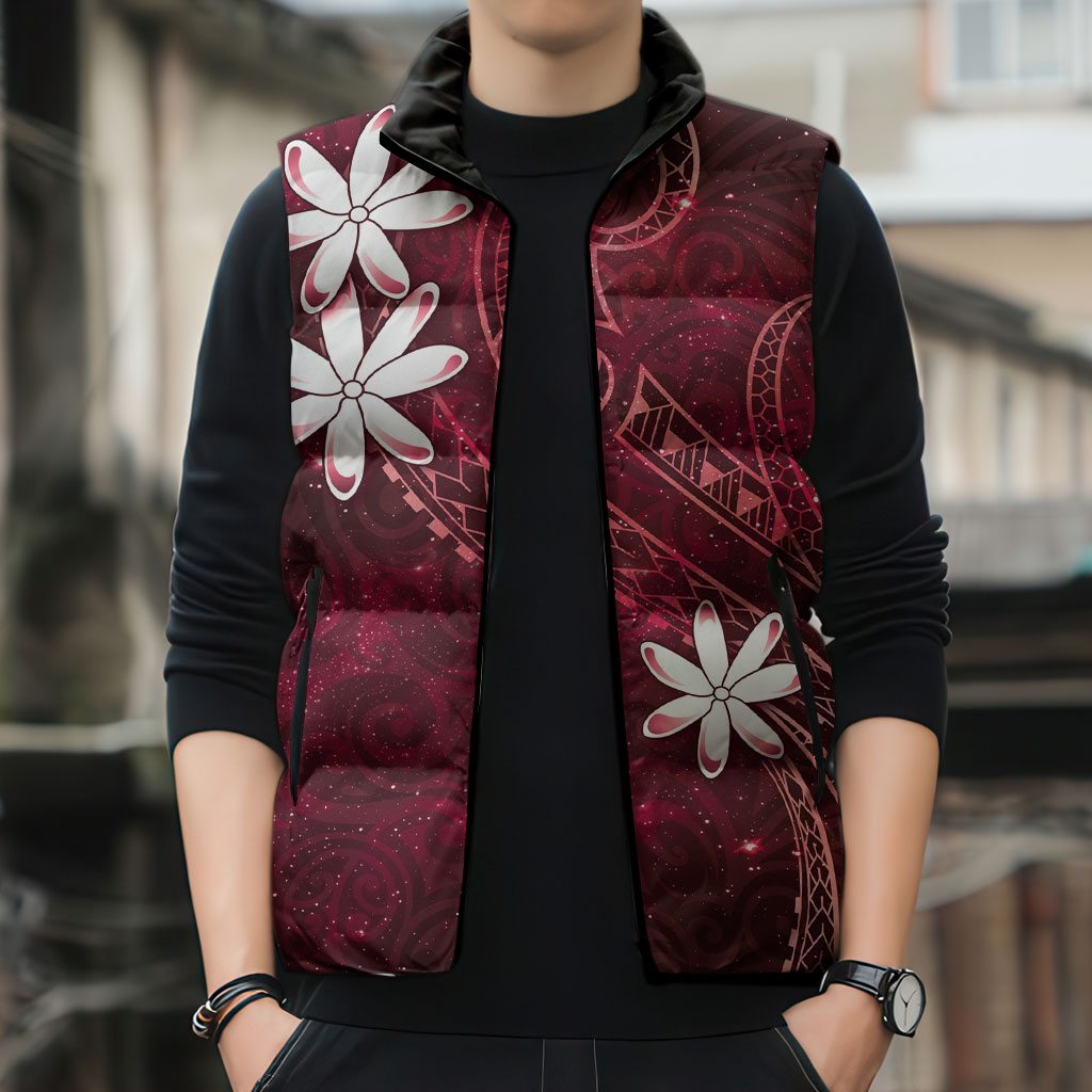 Tahiti Matarii Sleeveless Puffer Jacket Tahitian Spring Red Galaxy LT05 - Polynesian Pride