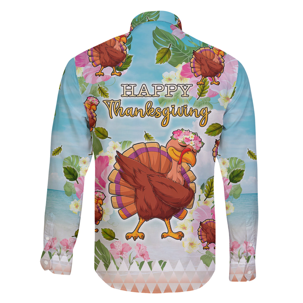 Hawaii Thanksgiving Family Matching Long Sleeve Bodycon Dress and Hawaiian Shirt Funny Turkey Dabbing Dance LT05 - Polynesian Pride