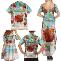 Hawaii Thanksgiving Family Matching Summer Maxi Dress and Hawaiian Shirt Funny Turkey Dabbing Dance LT05 - Polynesian Pride