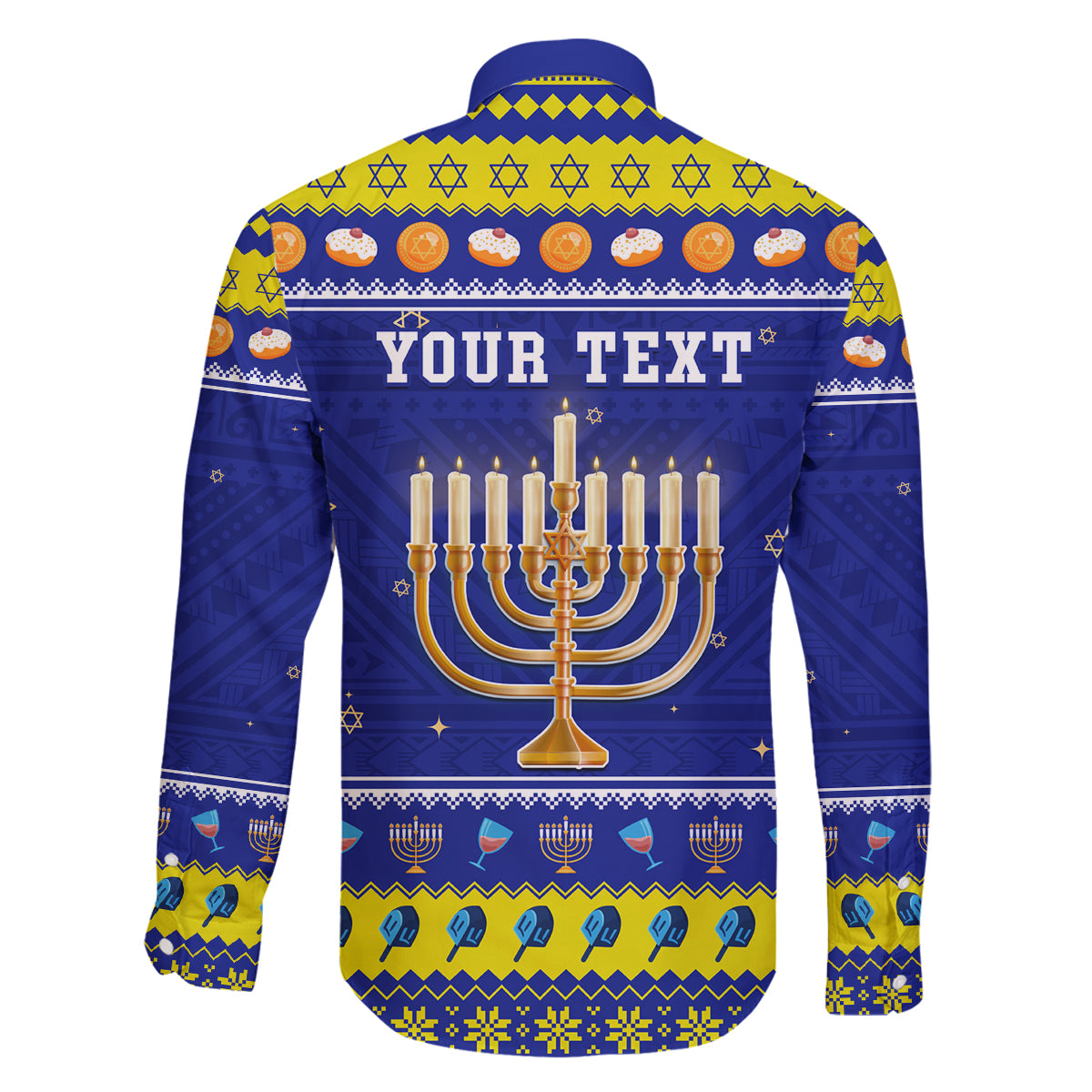 Personalised Polynesia Christmukkah Family Matching Tank Maxi Dress and Hawaiian Shirt Menorah With Polynesian Tribal Pattern LT05 - Polynesian Pride