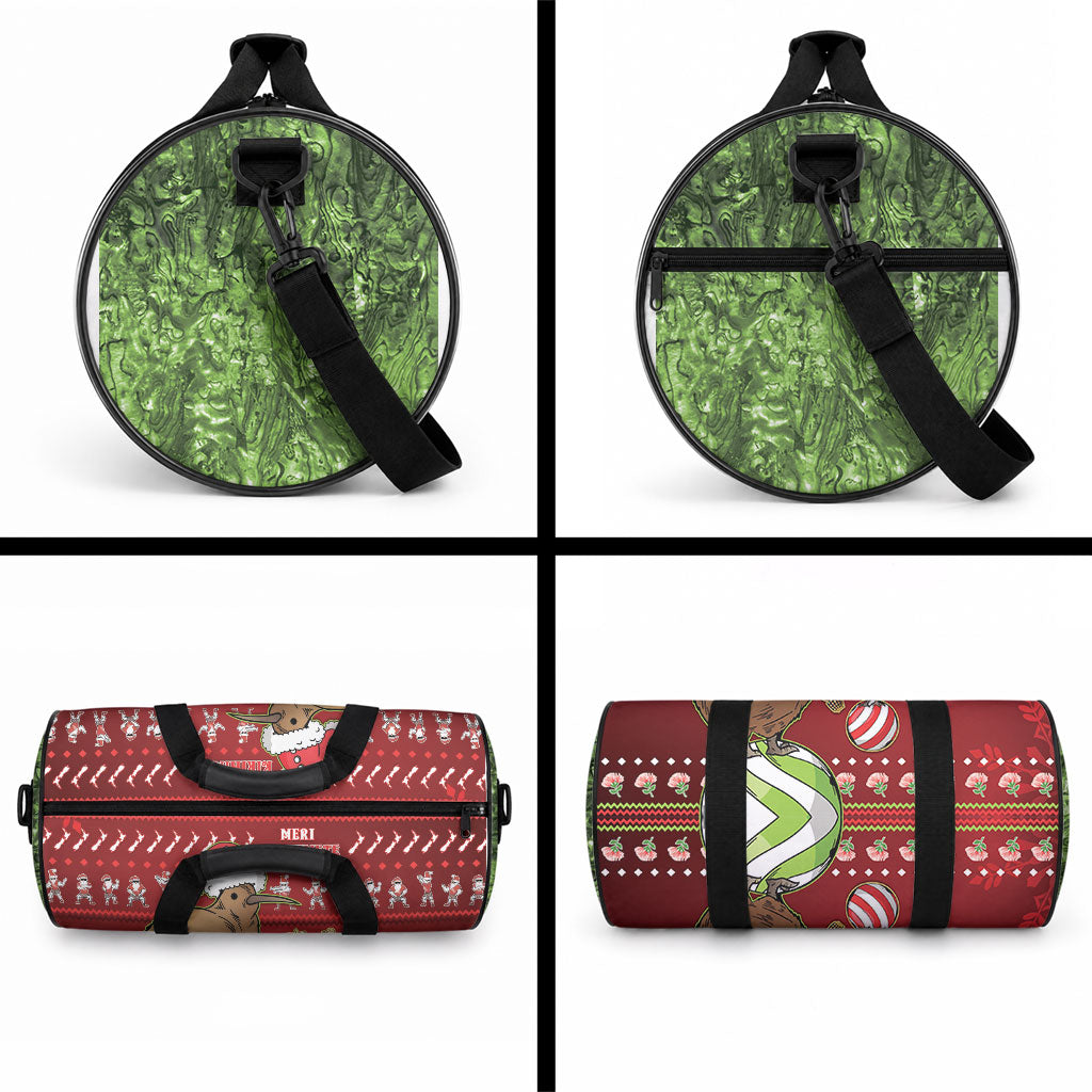 New Zealand Kiwi Christmas Duffle Bag Paua Shell Glitter Green LT05 - Polynesian Pride