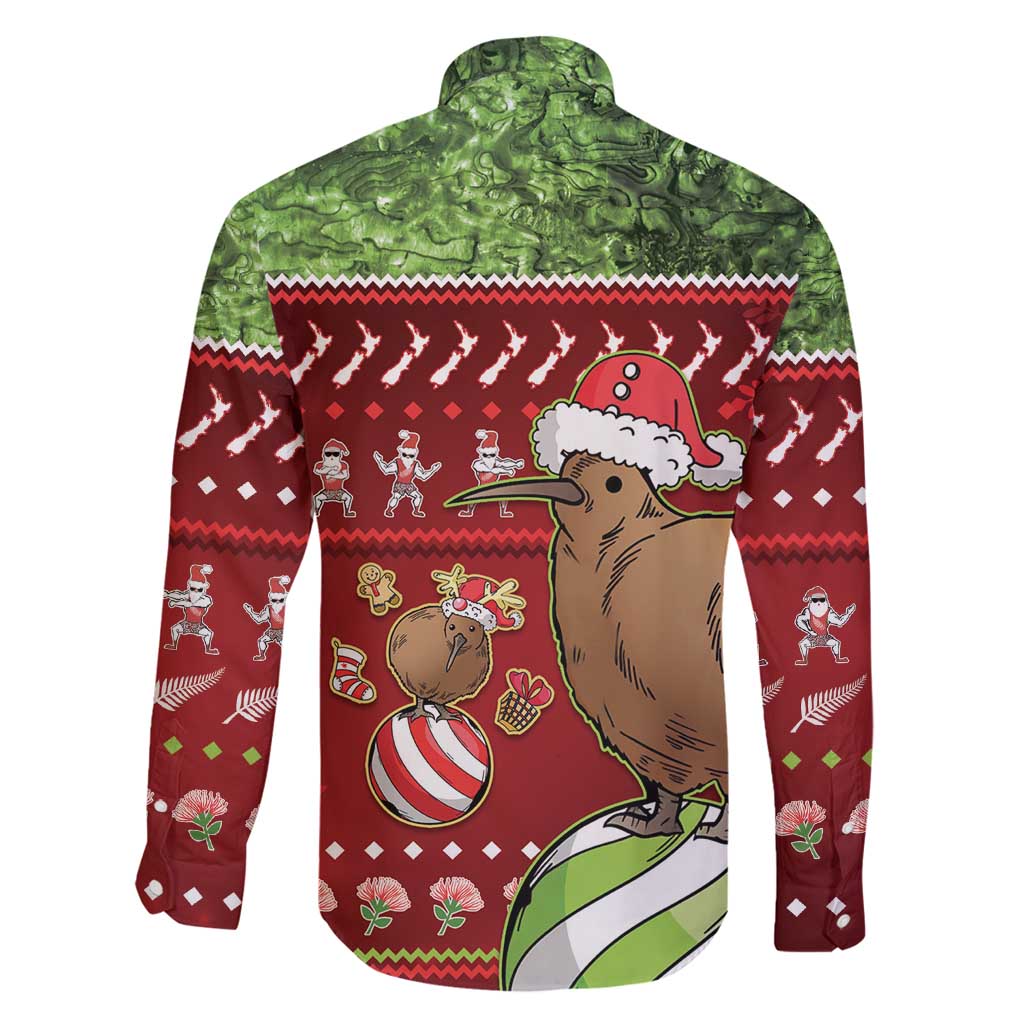 New Zealand Kiwi Christmas Family Matching Puletasi and Hawaiian Shirt Paua Shell Glitter Green LT05 - Polynesian Pride