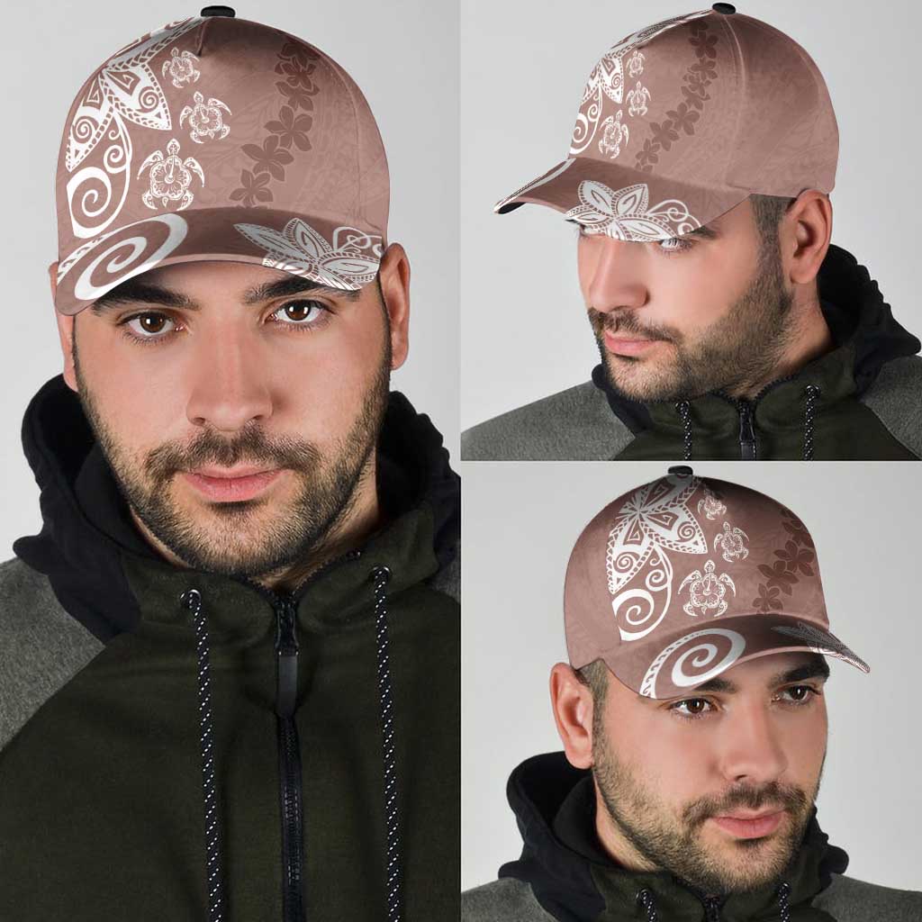 Polynesia Classic Cap Brown Tribal Turtle Floral Pattern - Polynesian Pride
