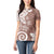 Polynesia Women Polo Shirt Brown Tribal Turtle Floral Pattern