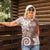 Polynesia Women Polo Shirt Brown Tribal Turtle Floral Pattern