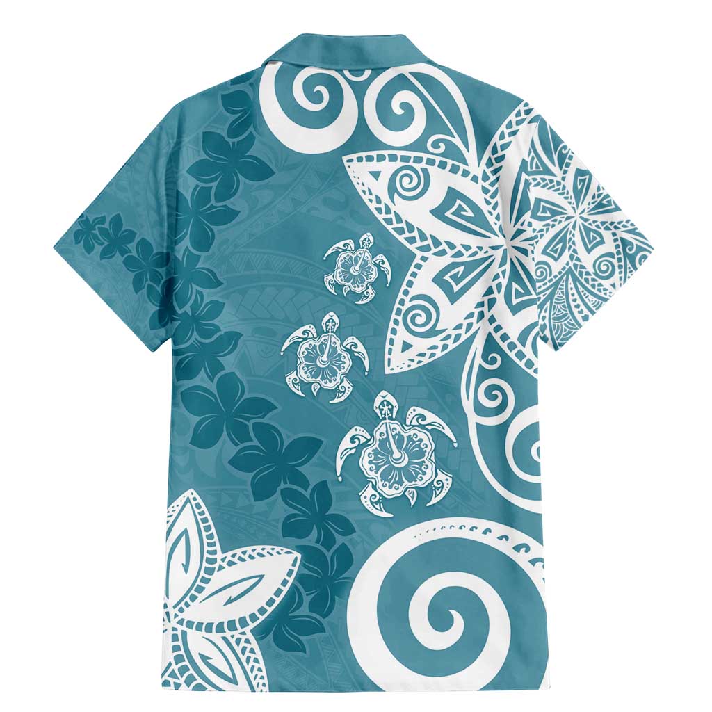 Polynesia Family Matching Mermaid Dress and Hawaiian Shirt Hippie Blue Tribal Turtle Floral Pattern LT05 - Polynesian Pride