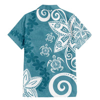 Polynesia Family Matching Mermaid Dress and Hawaiian Shirt Hippie Blue Tribal Turtle Floral Pattern LT05 - Polynesian Pride