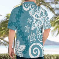 Polynesia Hawaiian Shirt Hippie Blue Tribal Turtle Floral Pattern LT05 - Polynesian Pride