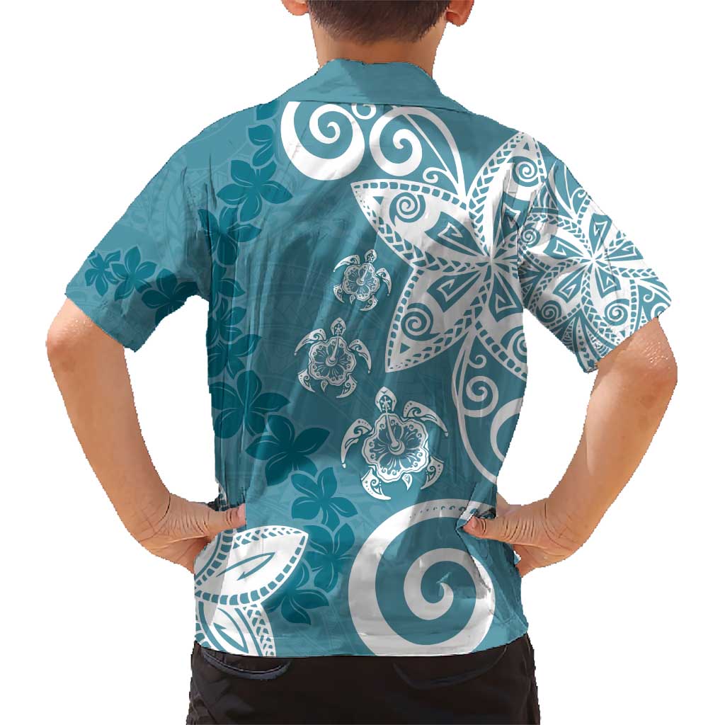 Polynesia Hawaiian Shirt Hippie Blue Tribal Turtle Floral Pattern LT05 - Polynesian Pride
