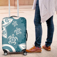Polynesia Luggage Cover Hippie Blue Tribal Turtle Floral Pattern LT05 Blue - Polynesian Pride