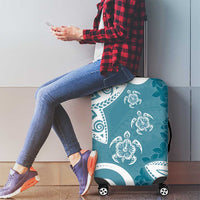 Polynesia Luggage Cover Hippie Blue Tribal Turtle Floral Pattern LT05 - Polynesian Pride