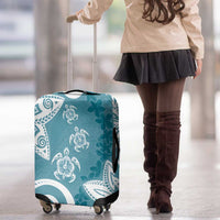 Polynesia Luggage Cover Hippie Blue Tribal Turtle Floral Pattern LT05 - Polynesian Pride