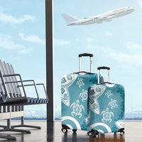 Polynesia Luggage Cover Hippie Blue Tribal Turtle Floral Pattern LT05 - Polynesian Pride