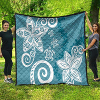 Polynesia Quilt Hippie Blue Tribal Turtle Floral Pattern LT05 - Polynesian Pride