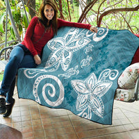 Polynesia Quilt Hippie Blue Tribal Turtle Floral Pattern LT05 - Polynesian Pride
