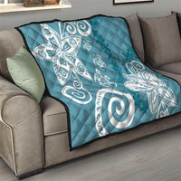 Polynesia Quilt Hippie Blue Tribal Turtle Floral Pattern LT05 - Polynesian Pride