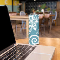 Polynesia Skinny Tumbler Hippie Blue Tribal Turtle Floral Pattern