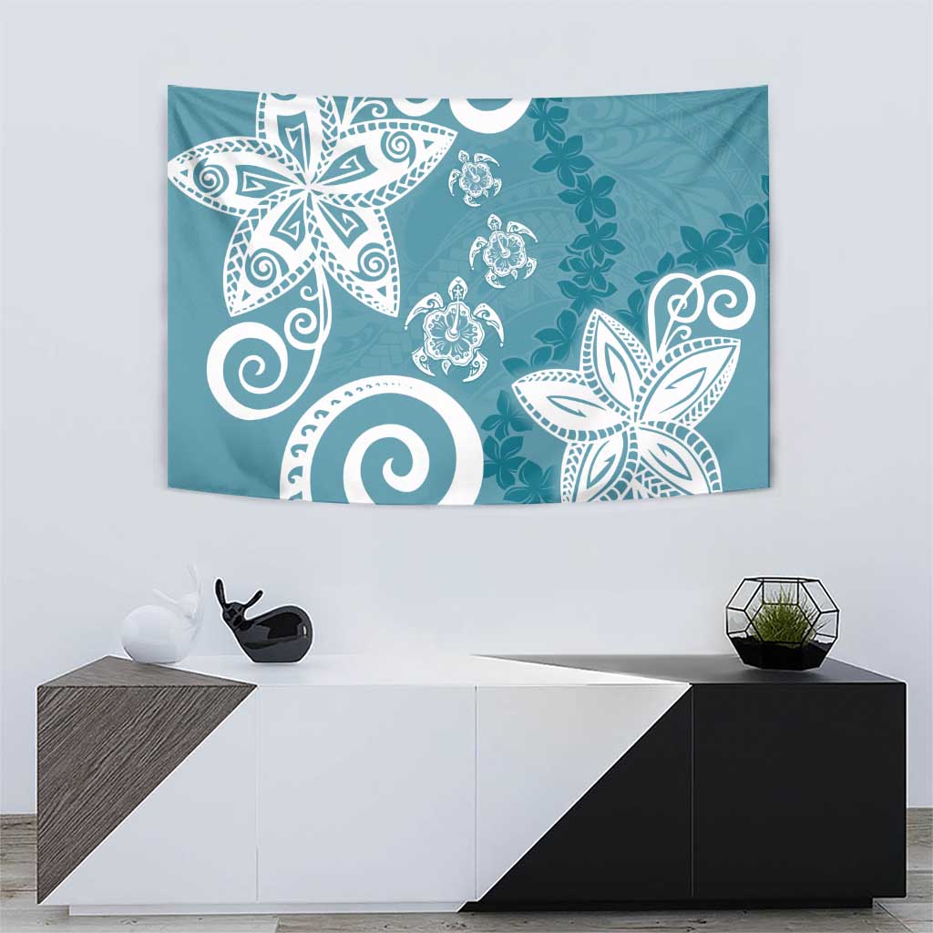 Polynesia Tapestry Hippie Blue Tribal Turtle Floral Pattern LT05 - Polynesian Pride