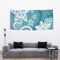 Polynesia Tapestry Hippie Blue Tribal Turtle Floral Pattern LT05 - Polynesian Pride