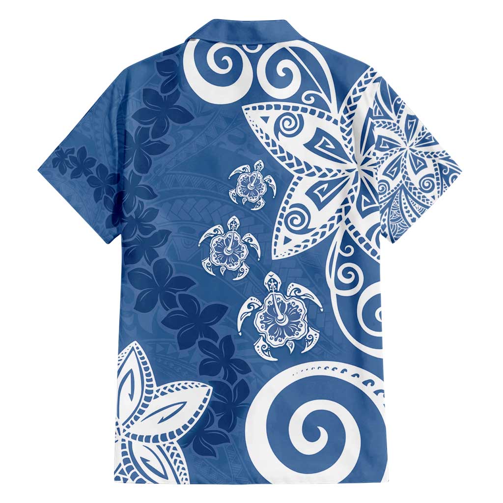 Polynesia Family Matching Long Sleeve Bodycon Dress and Hawaiian Shirt Blue Tribal Turtle Floral Pattern LT05 - Polynesian Pride