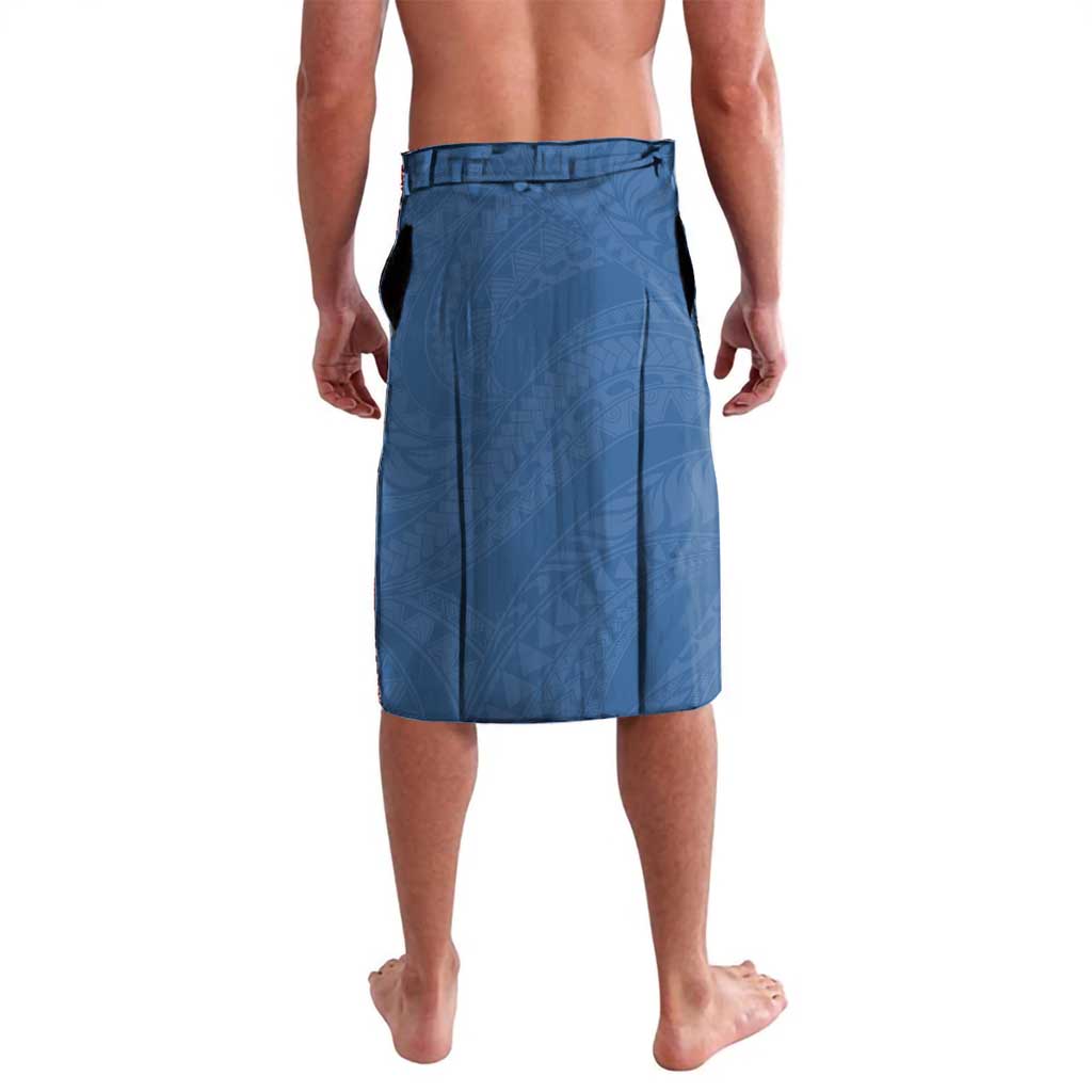 Polynesia Lavalava Blue Tribal Turtle Floral Pattern