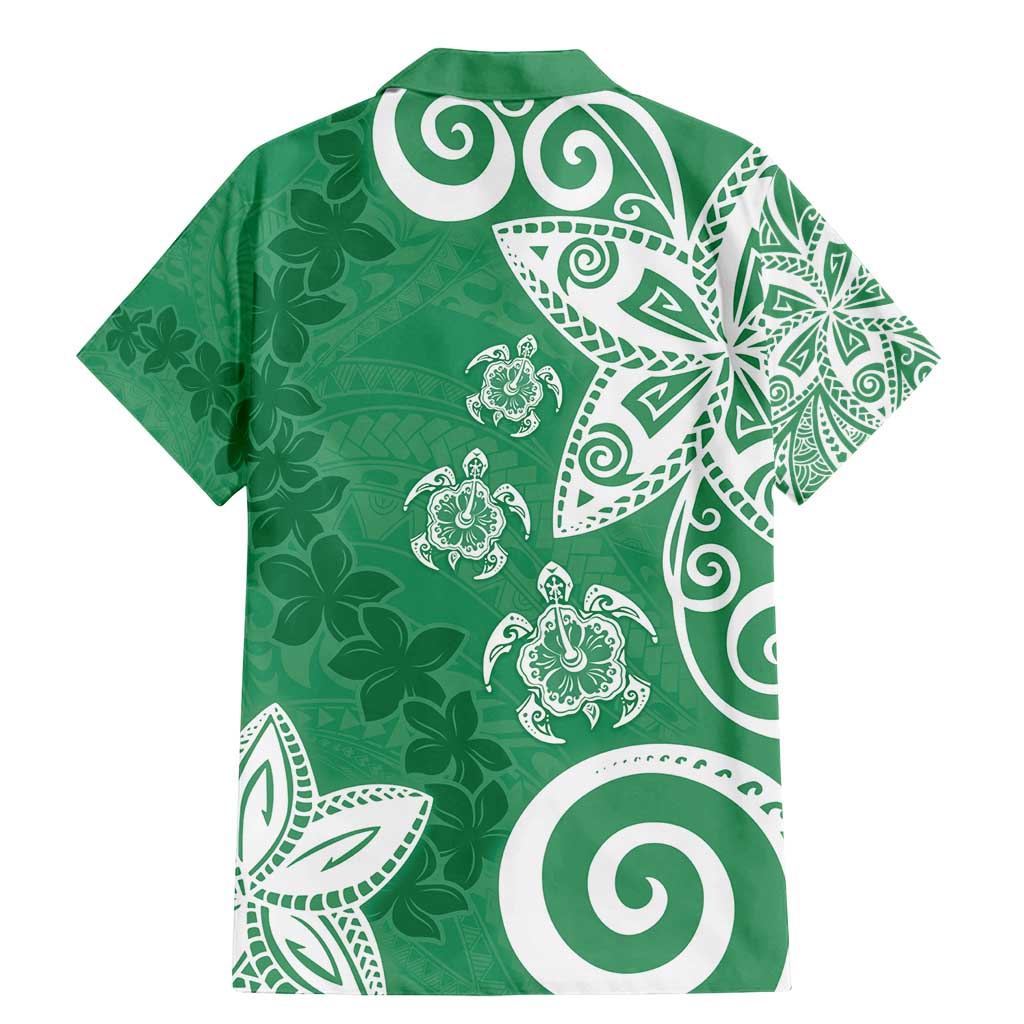 Polynesia Family Matching Mermaid Dress and Hawaiian Shirt Green Tribal Turtle Floral Pattern LT05 - Polynesian Pride