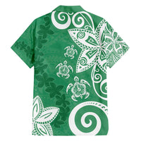 Polynesia Hawaiian Shirt Green Tribal Turtle Floral Pattern LT05 - Polynesian Pride