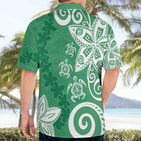 Polynesia Hawaiian Shirt Green Tribal Turtle Floral Pattern LT05 - Polynesian Pride