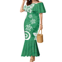Polynesia Mermaid Dress Green Tribal Turtle Floral Pattern LT05 Women Green - Polynesian Pride