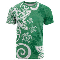 Polynesia T Shirt Green Tribal Turtle Floral Pattern LT05 Green - Polynesian Pride