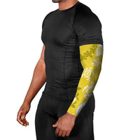 Polynesia Arm Sleeves Yellow Tribal Turtle Floral Pattern - Polynesian Pride
